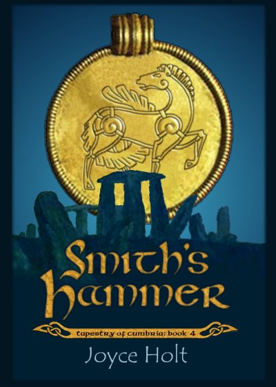 Smith's Hammer: book 4 in the Tapestry of Cumbria,
                     a five-book series set in northwestern England.
                     The heroine of this historical-fantasy series finds herself 
                     cast three centuries into her future... and no trace of her kinsfolk.
                     Why do Norse settlers hold the heights?
                     Why do Danish warriors rampage in the lowlands?